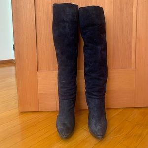 Stuart Weitzman Navy Suede Boots